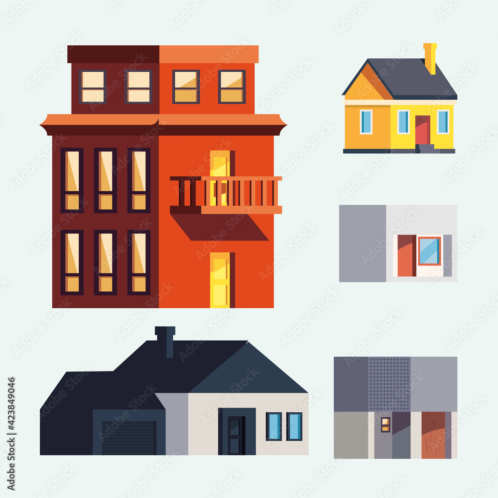 Houses symbol set Houses symbol set