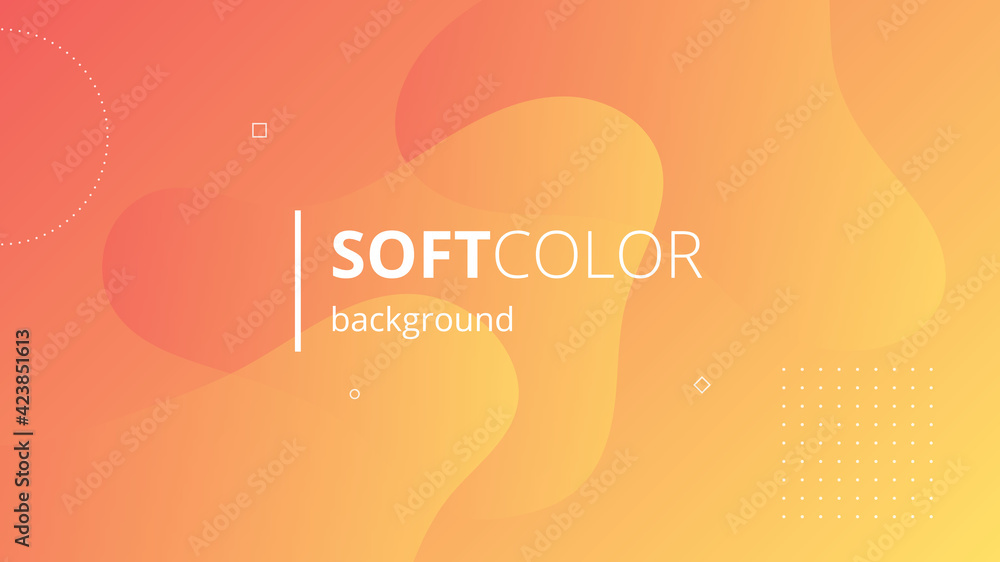 Abstract Modern Background with Soft Orange Yellow Color and Fluid Liquid Element