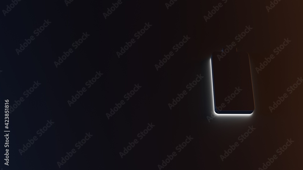 3d rendering of white light stripe vertical symbol of full battery on dark background 3d rendering of white light stripe vertical symbol of full battery on dark background