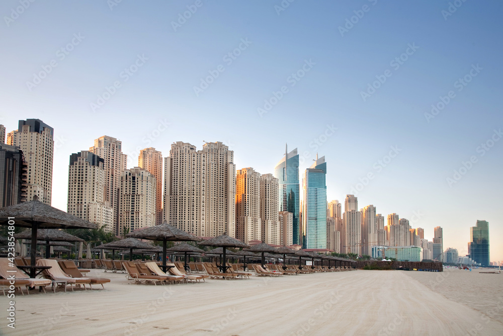 modern skyscrapers on the bank of the Persian Gulf in Dubai modern skyscrapers on the bank of the Persian Gulf in Dubai