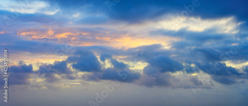 Clouds on sky at sunset photo