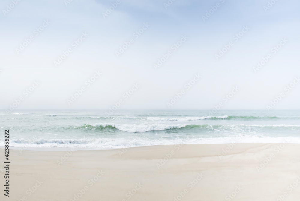 Fog over sea waves Fog over sea waves