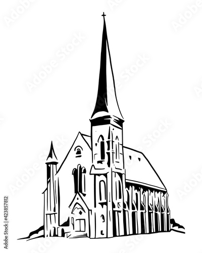Slika na platnu Illustration of church
