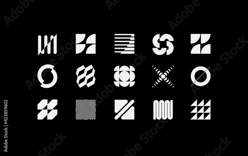 Set of modern abstract geometric shapes. Trendy minimal graphic elements for your unique design.