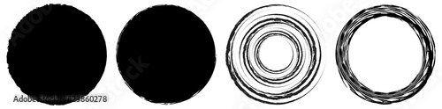 Inkblot, stain grungy, grunge circle. Smudge, smear effect watercolor sketchy textured circle