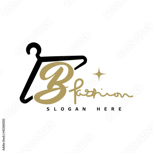 illustration of minimalist botique logo design . the elegant hanger icon