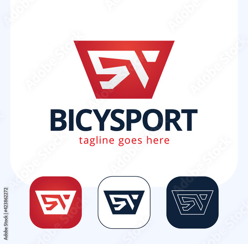 abstract bicycle icon or vector logo design. Bicycle sport icon logo design vector template