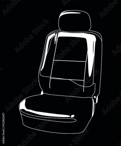 car seat white on black background