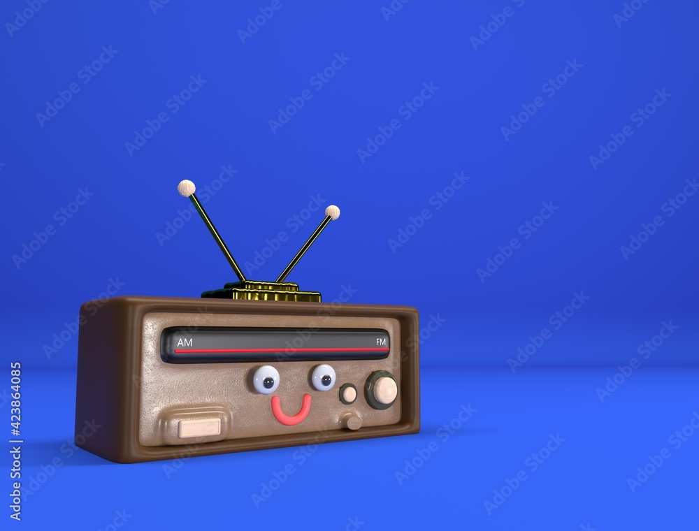 Obraz premium concepto de radio antiguo en 3d