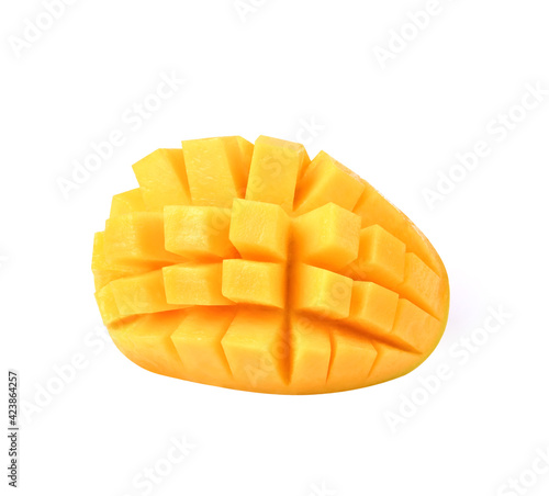 Mango slice isolated on white background