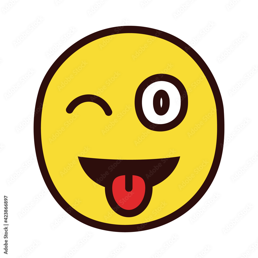 Fototapeta premium winking emoji face