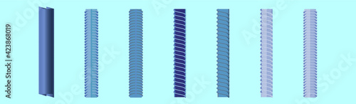 set of rebars cartoon icon design template with various models. vector illustration isolated on blue background