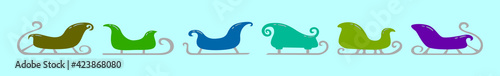 set of toboggan cartoon icon design template with various models. vector illustration isolated on blue background