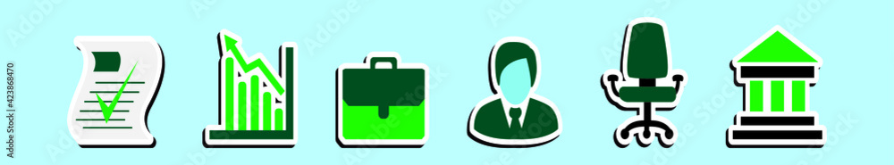 set of job business cartoon icon design template with various models. vector illustration isolated on blue background set of job business cartoon icon design template with various models. vector illustration isolated on blue background