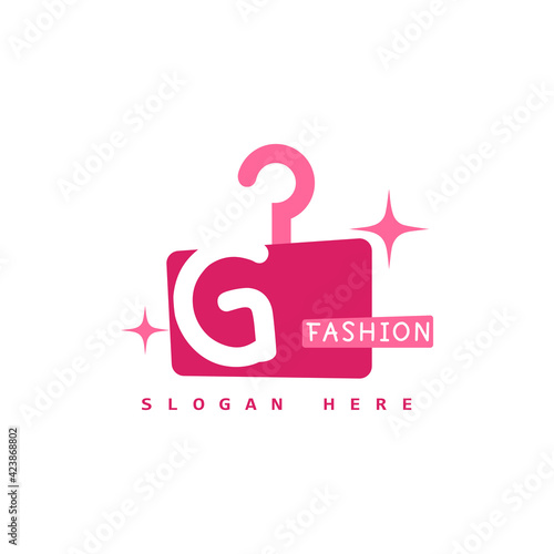 illustration of minimalist botique logo design . the elegant hanger icon
