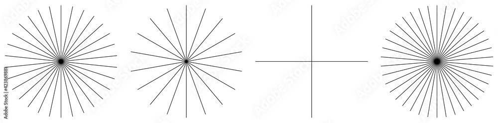 Obraz premium Radial, radiating, converging lines. Circular lines geometric element