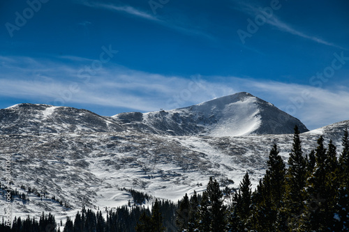 Breckenridge ski resort in winter time with snow in the Colorado Rocky .Mountains
