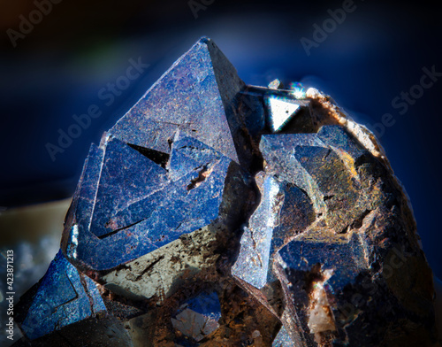 A close up of magnetite crystals. photo