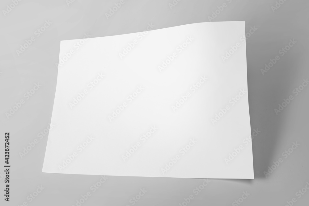 Blank landscape A4 isolated on grey background Blank landscape A4 isolated on grey background