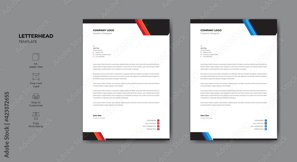 Elegantcorporatebusiness styleletterheadtemplate design. Elegantcorporatebusiness styleletterheadtemplate design.