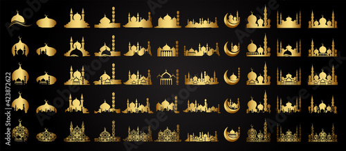 Gold mosque set collection.