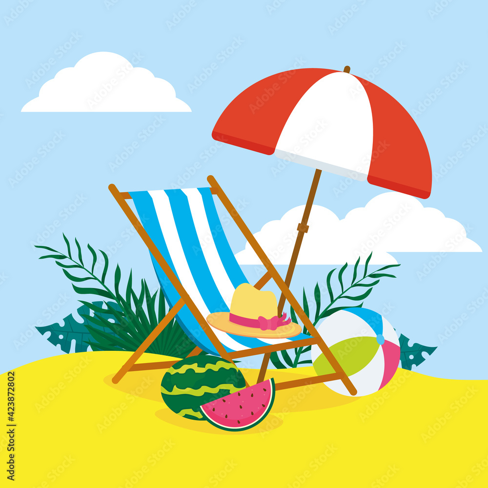 beach chair illustration
