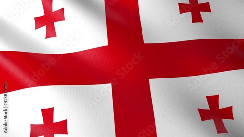 Flag of The Georgia. Flag's footages are rendered in real 3D software. Perfect for TV, Movies, social, HUD, presentations, webs etc.