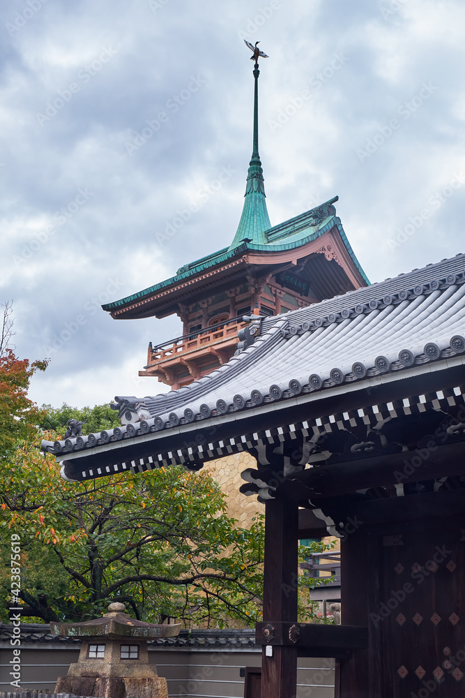 The Gionkaku tower inside the Daiun-in Temple. Kyoto. Japan The Gionkaku tower inside the Daiun-in Temple. Kyoto. Japan