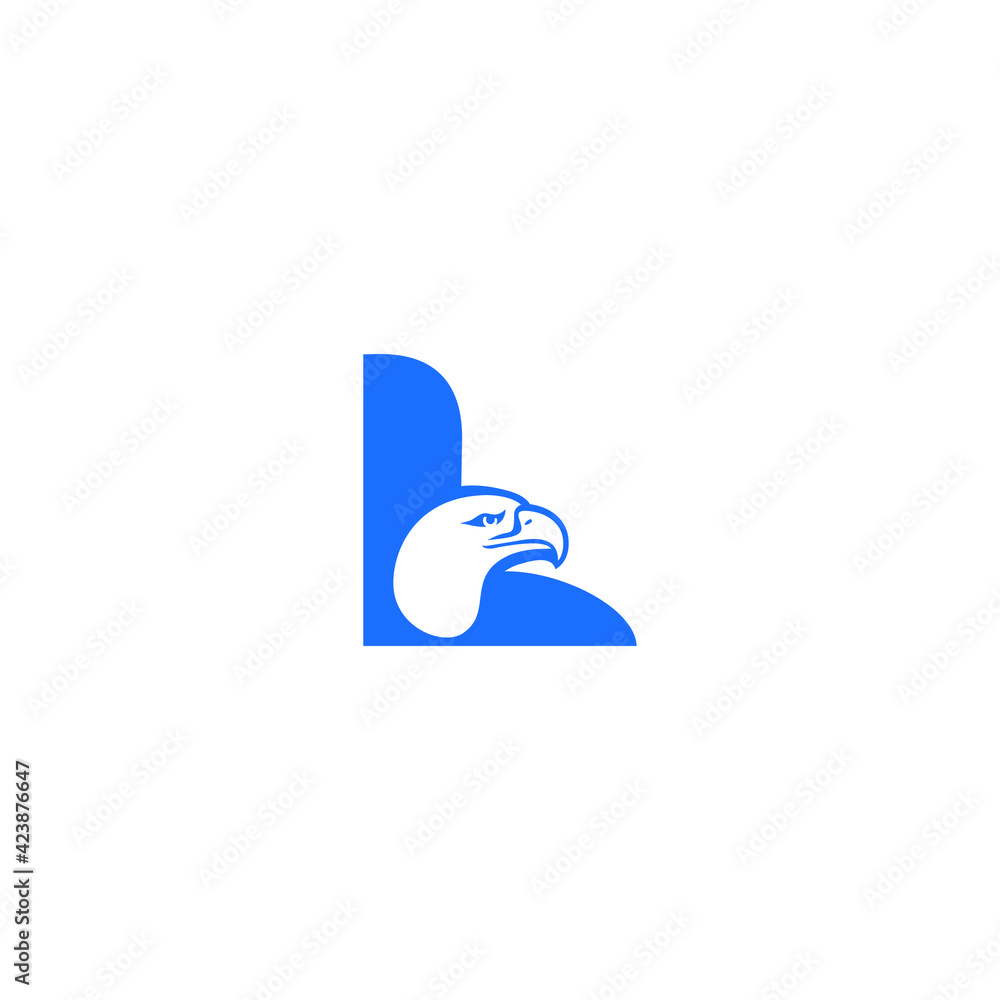 letter L eagle head icon logo vector