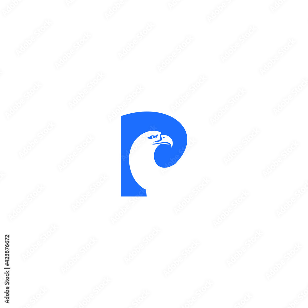 letter p eagle head icon logo vector letter p eagle head icon logo vector