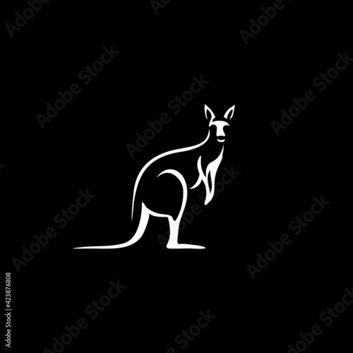 kangaroo line logo icon designs vector