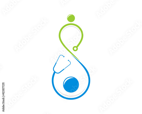 Infinity formed a helping people with stethoscope