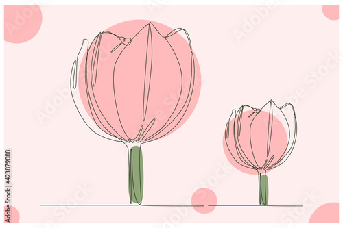 Pink Petaled Flower Background Vector