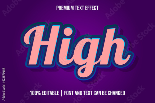 High, Pink Style Editable Premium Text Effect
