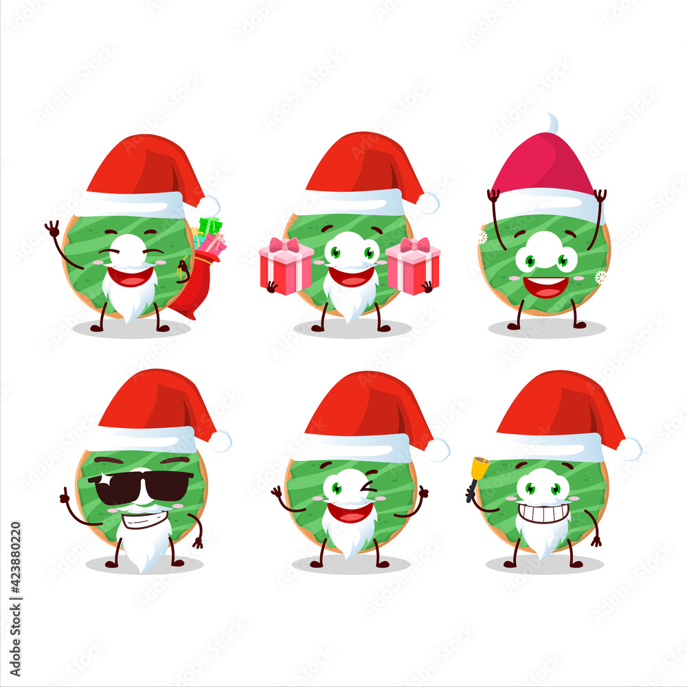 Santa Claus emoticons with cocopandan donut cartoon character