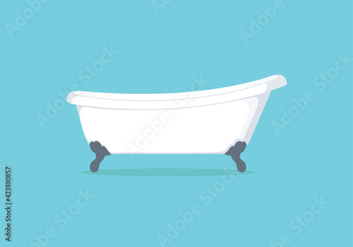 White Bathtub Illustration design in flat style.