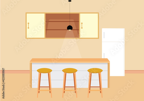 Minimalist kitchen vector design or mini bar