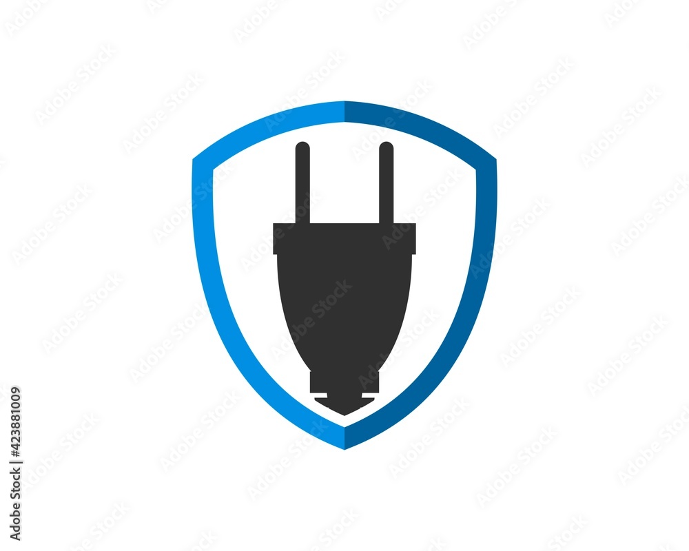 Protection shield with electrical plug inside Protection shield with electrical plug inside