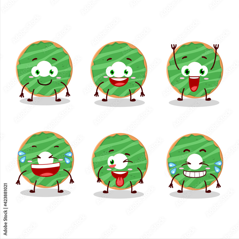 Obraz premium Cartoon character of cocopandan donut with smile expression