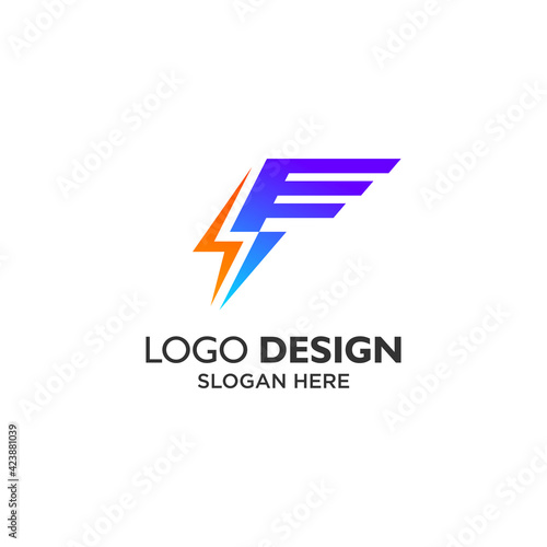 thunder and wing logo design