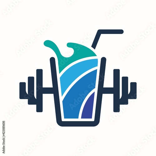 Barbell Juice Logo Design Element