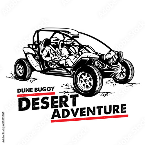 Buggy car adventure vector illustration  perfect for tshirt design and Buggy Shop and Rental logo