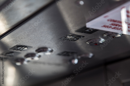close up of an elevator key pad