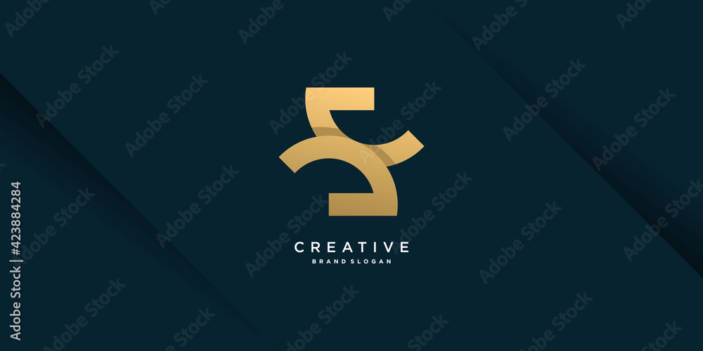 Obraz premium Letter S logo with modern unique golden concept for initial or company Part 5