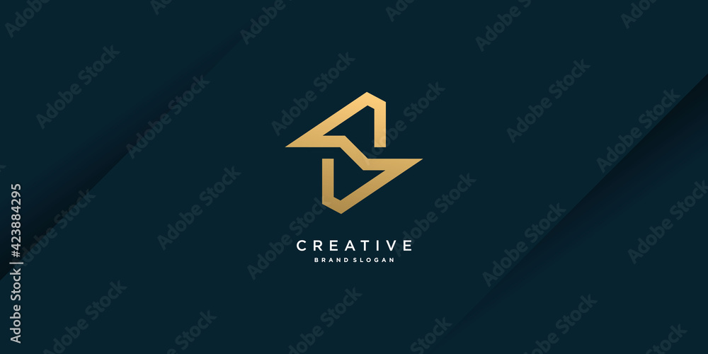 Letter S logo with modern unique golden concept for initial or company Part 7 Letter S logo with modern unique golden concept for initial or company Part 7