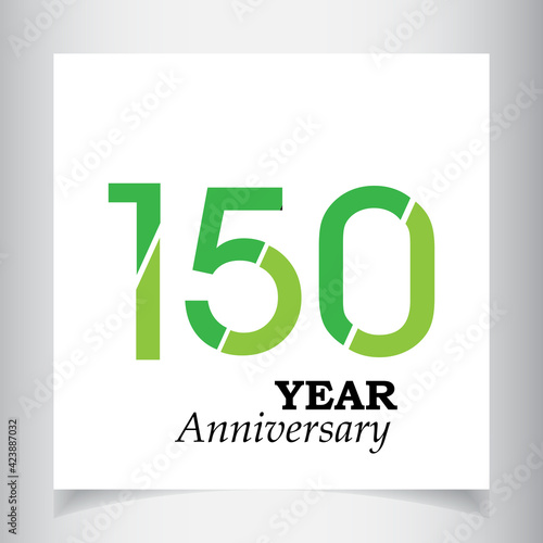 150 Year Anniversary Celebration Green Color Vector Template Design Illustration