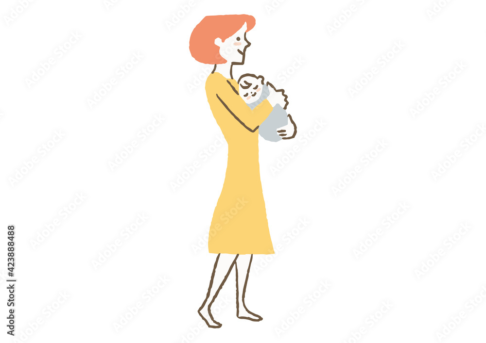 赤ちゃんを抱っこしている女性02