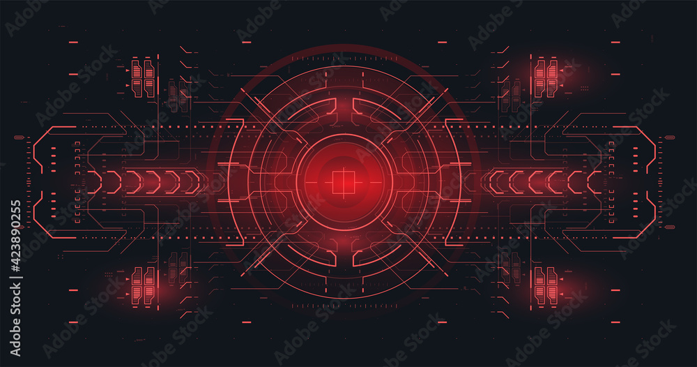 Cyberspace Virtual reality in HUD style. Head-up screen for games and apps. Red Futuristic VR display. Sci-fi concept design. High tech frame. Abstract tech Space. Cyberpunk Sci-fi illustration. Cyberspace Virtual reality in HUD style. Head-up screen for games and apps. Red Futuristic VR display. Sci-fi concept design. High tech frame. Abstract tech Space. Cyberpunk Sci-fi illustration.