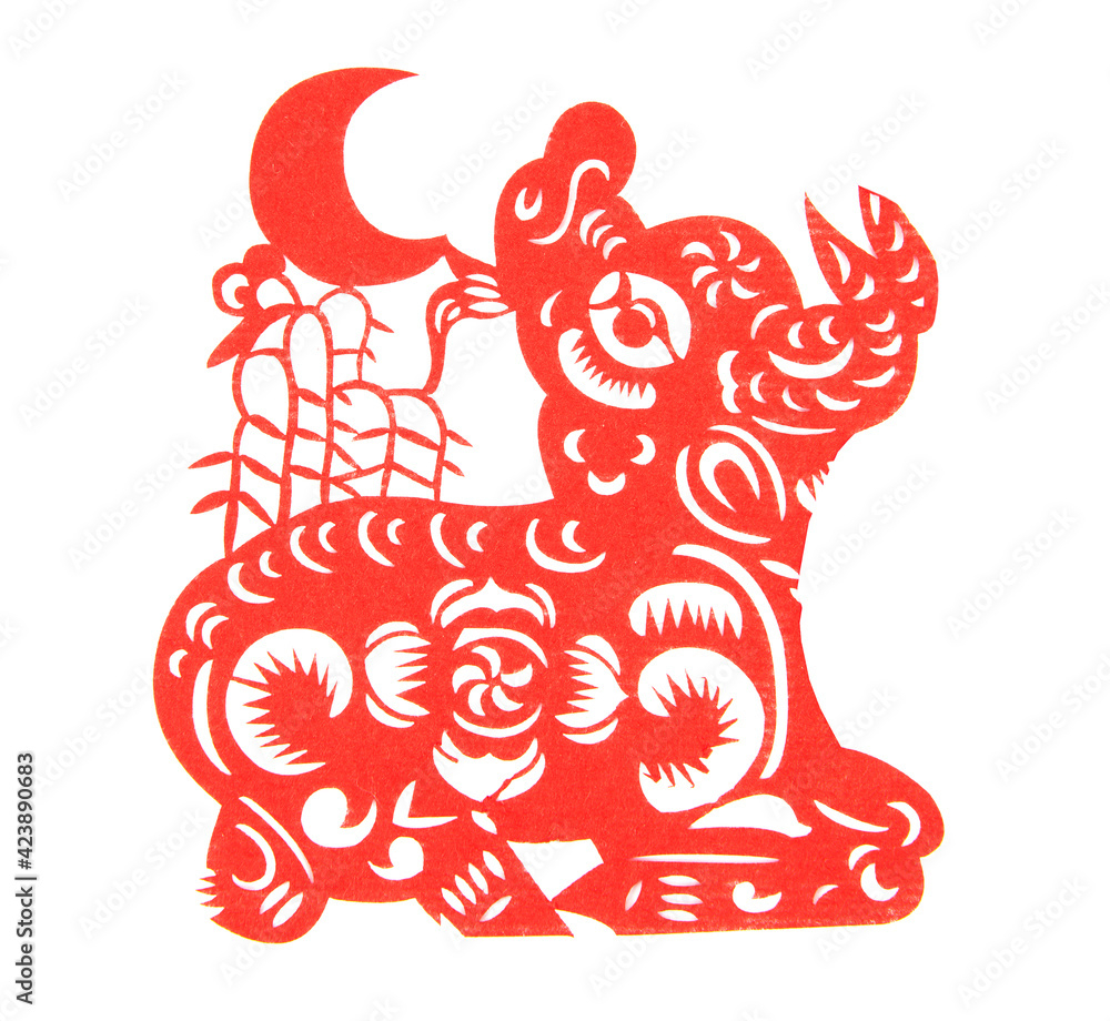 Chinese calf paper cut Chinese calf paper cut