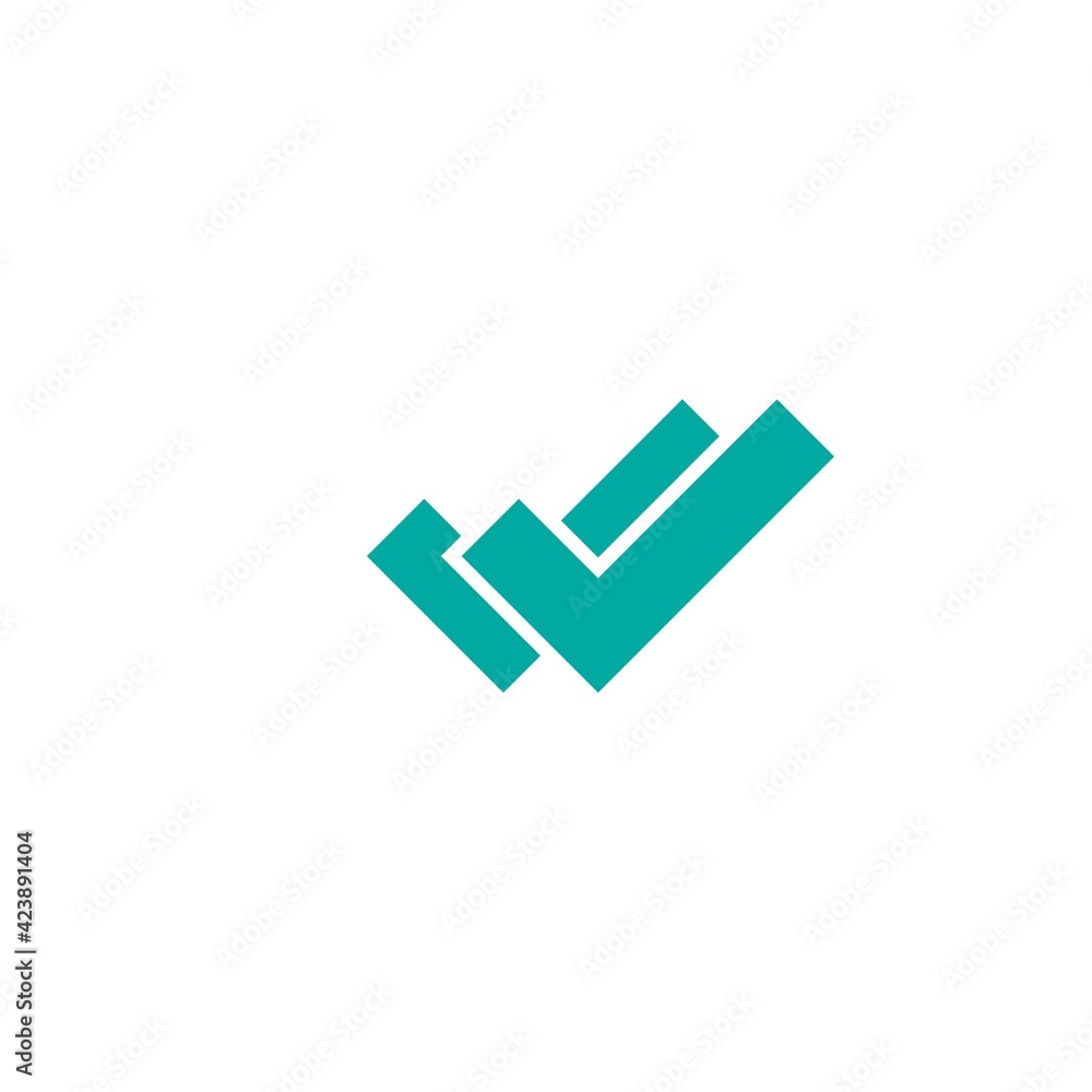 Valid Seal icon. Blue double thik tick. Flat done sticker icon. Isolated on white. Valid Seal icon. Blue double thik tick. Flat done sticker icon. Isolated on white.